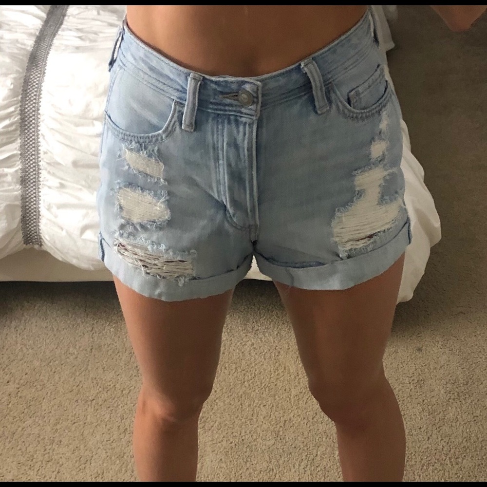 Hollister High Waisted Ripped Shorts